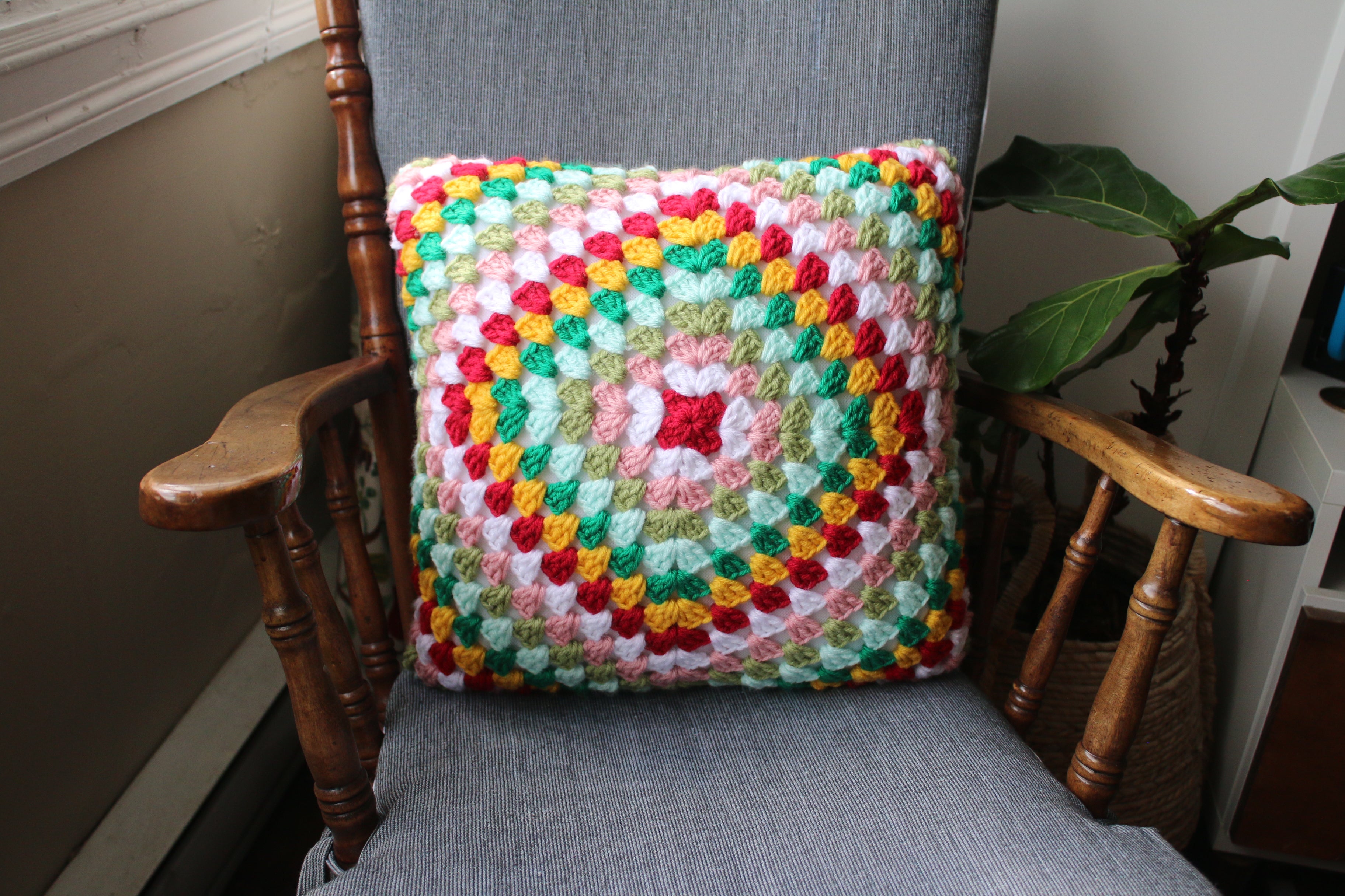 Granny Square Crochet Pillow (Copy)
