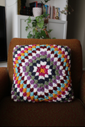 Granny Square Crochet Pillow