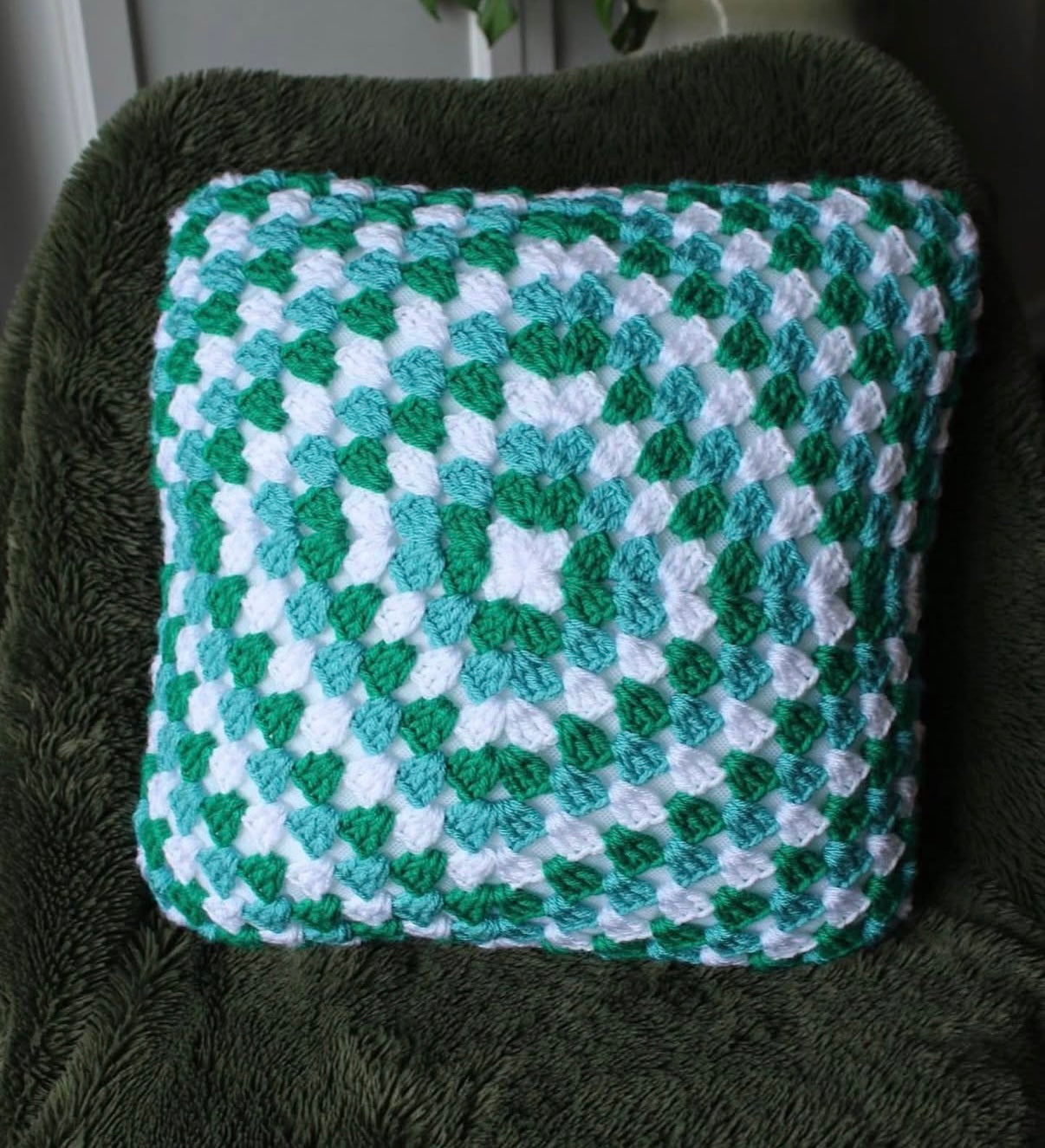 Labrador Granny Square Crochet Pillow