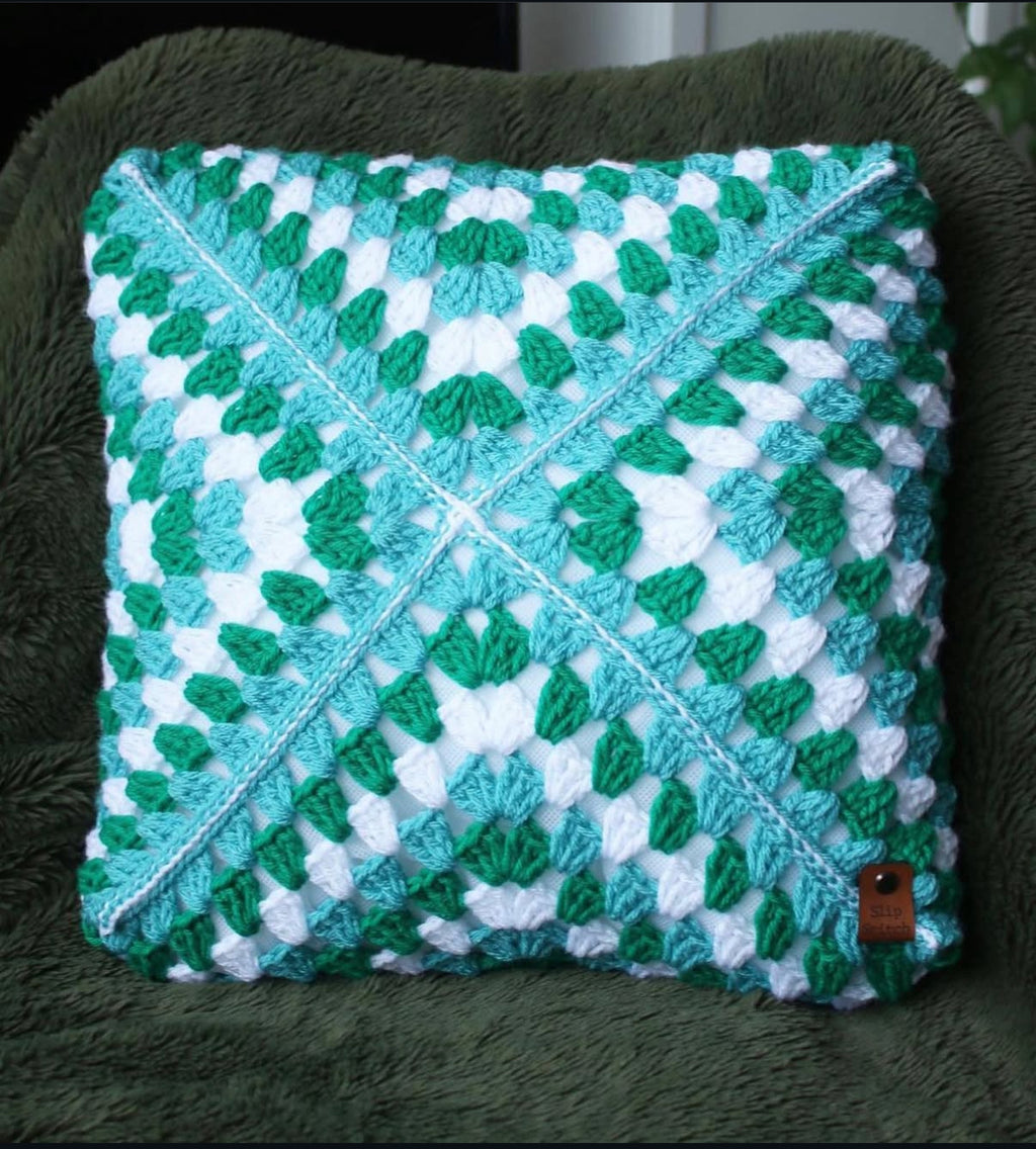 Labrador Granny Square Crochet Pillow