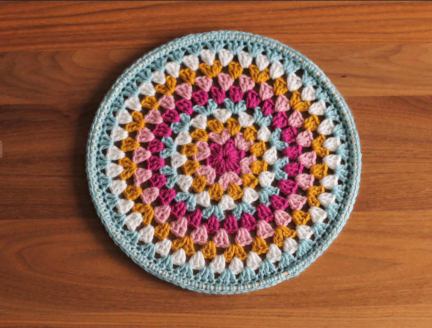 Large Round Crochet Wall Hanging