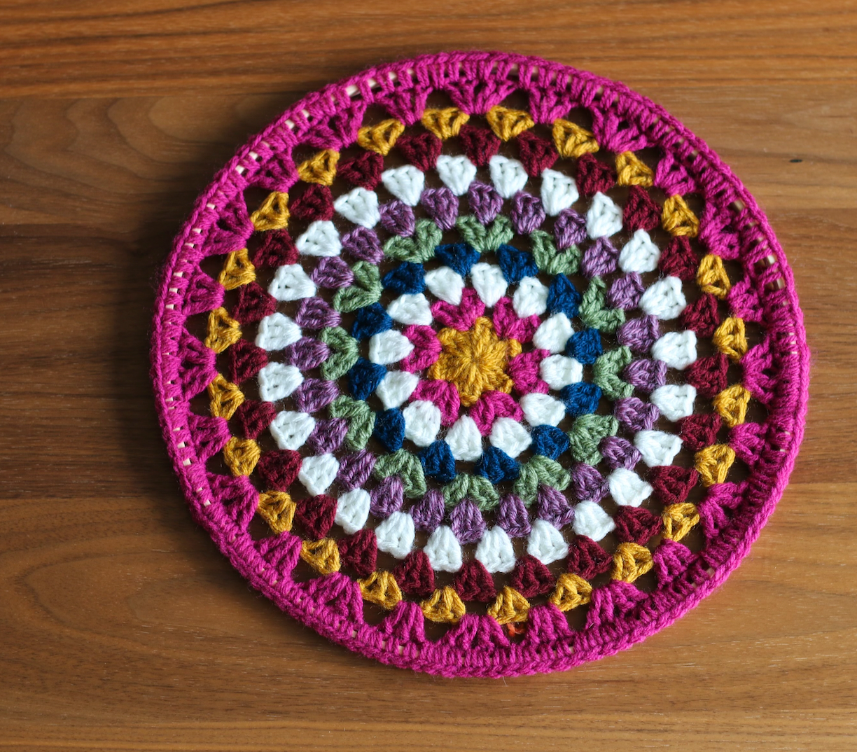 Large Round Crochet Wall Hanging